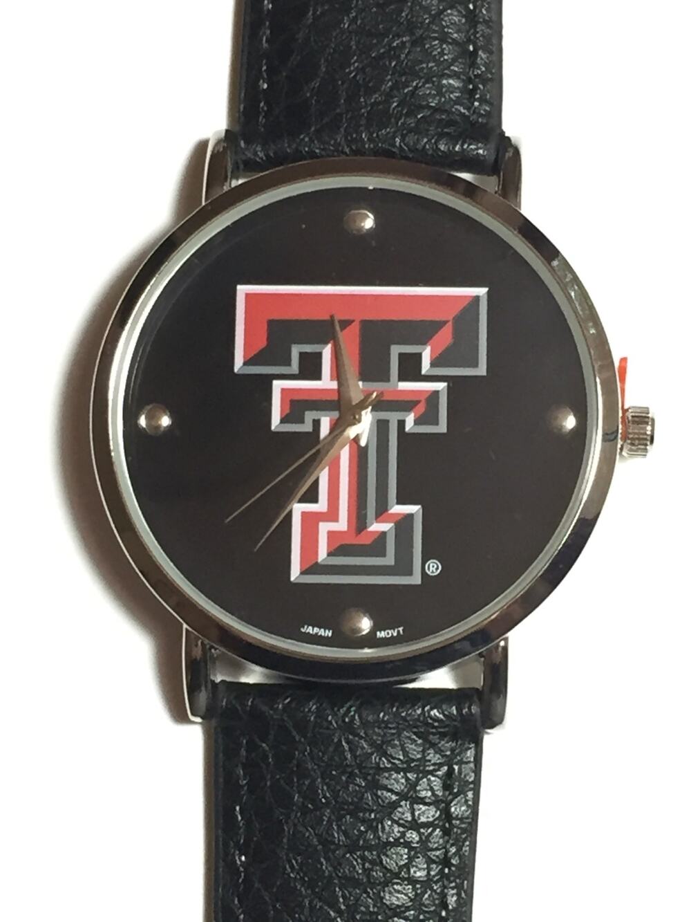 Texas Tech Red Raiders Mens Womens Leather Watch, With Free Battery